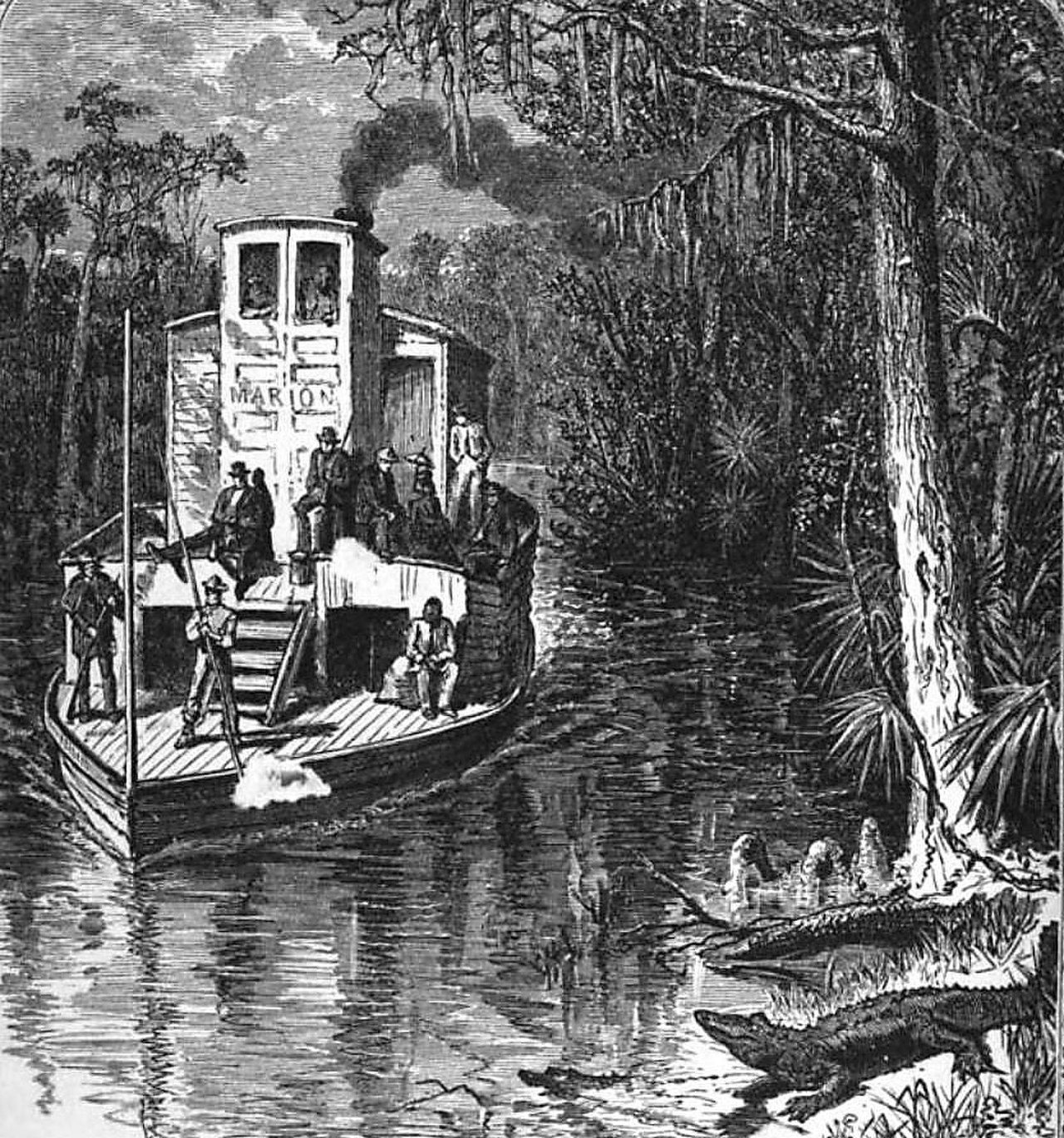 The sternwheel steamboat Marion on the Ocklawaha River, 1873